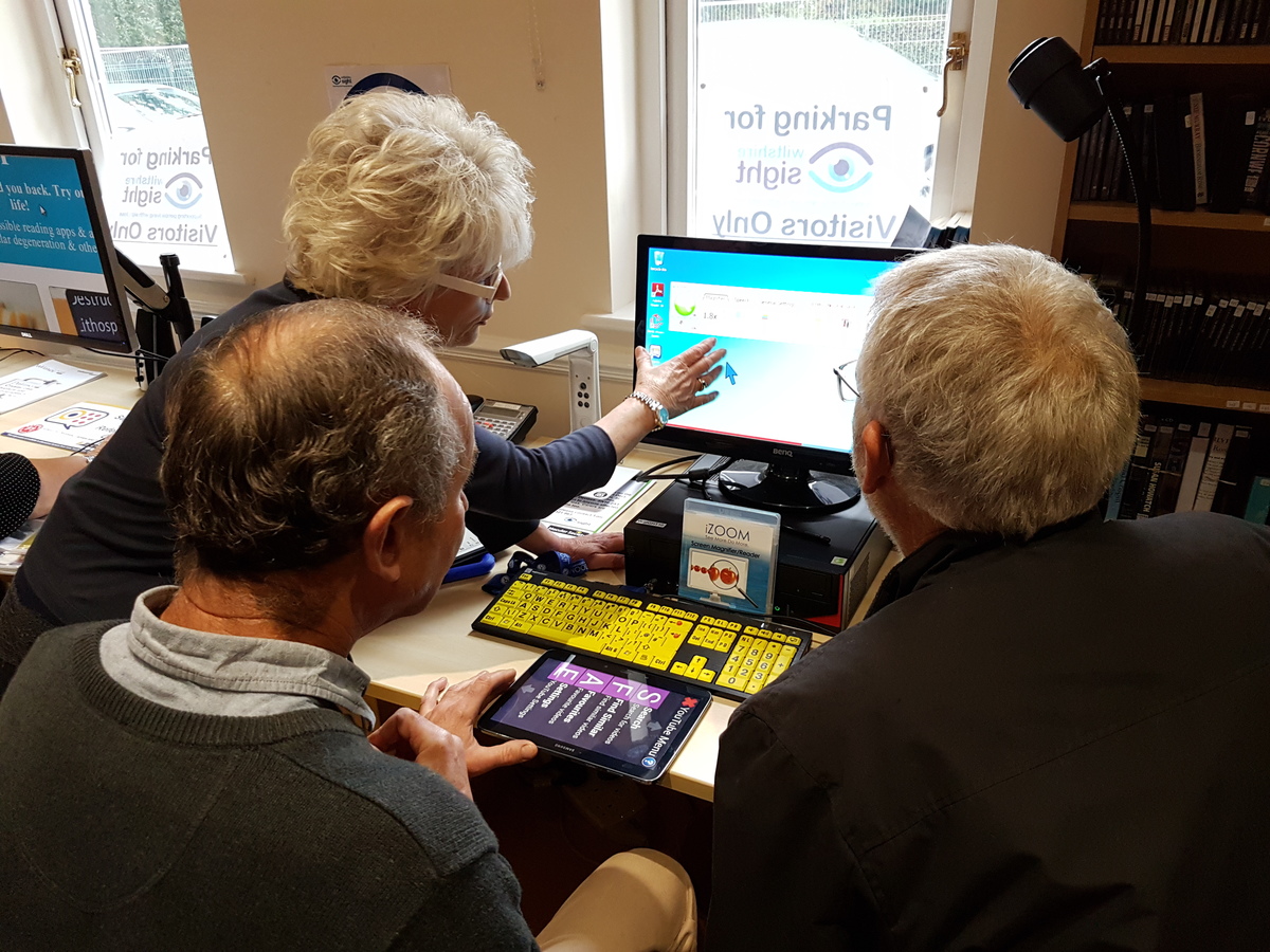 Photo of assistive technology in use