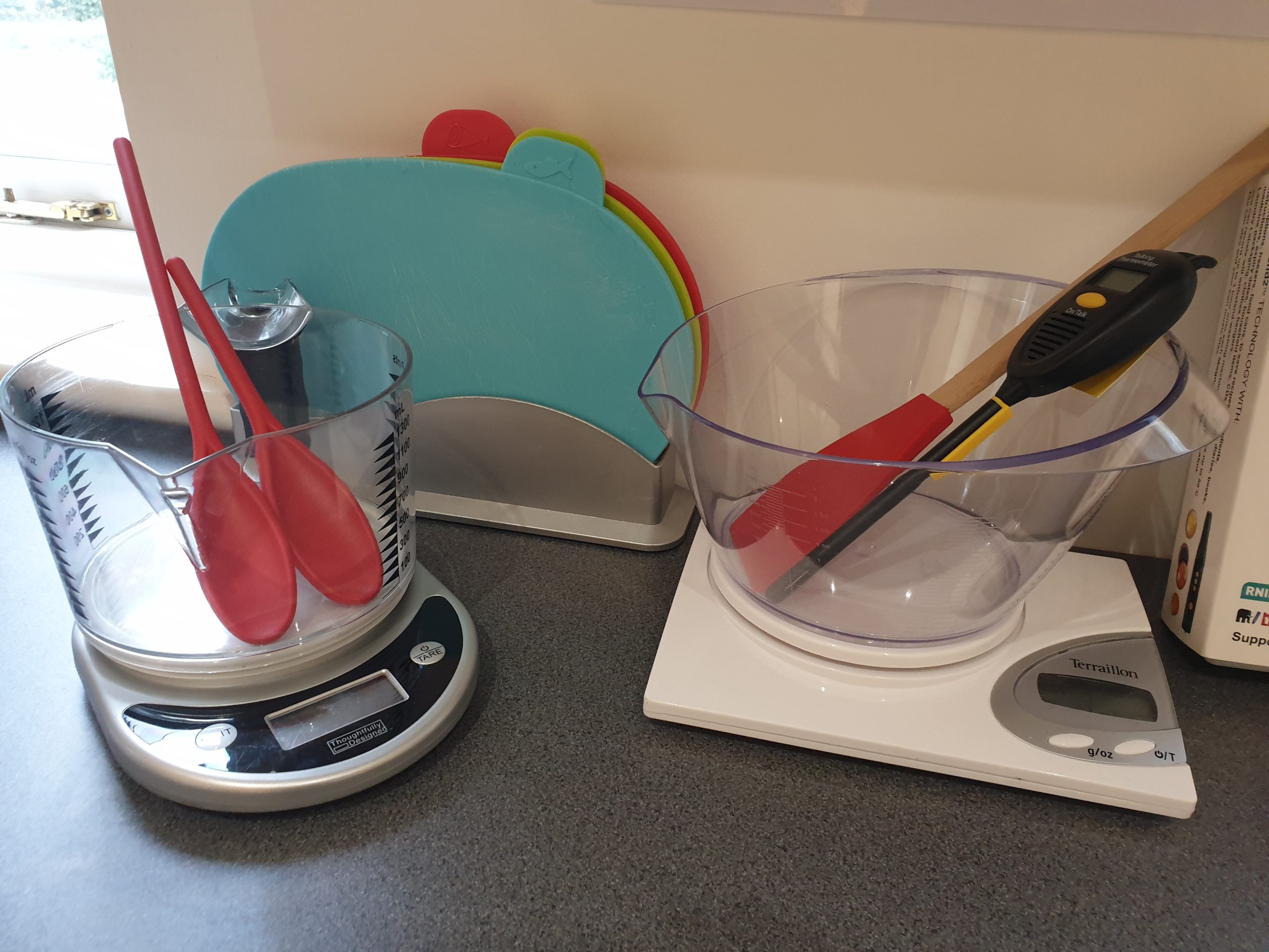 Coloured kitchen utensils