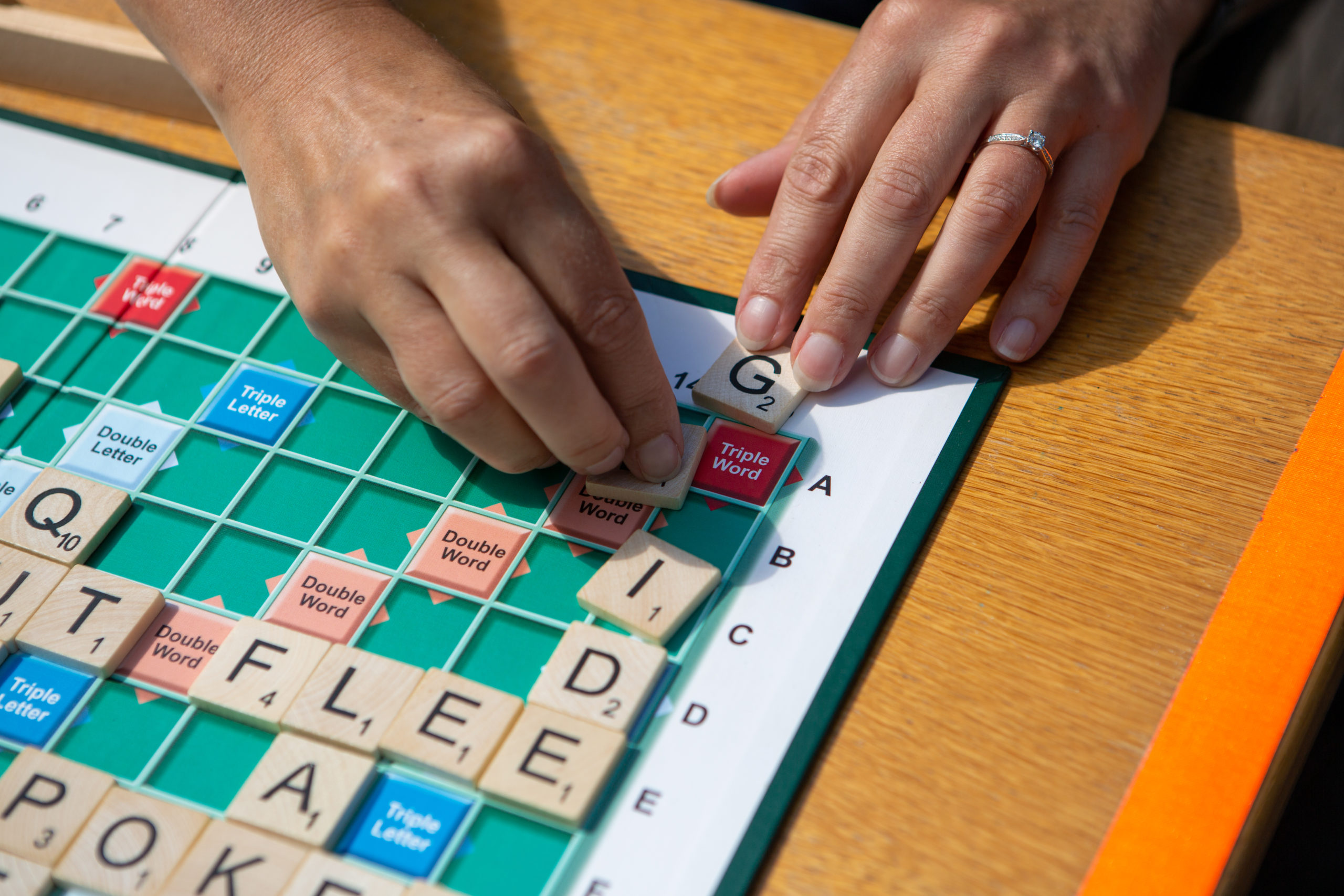 a large scrabble board game