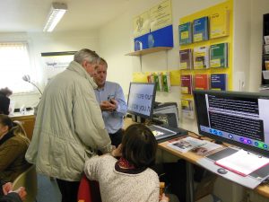 Clients visiting the resource centre in Cheltenham