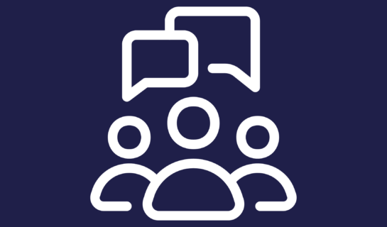 Illustration of three people with speech bubbles